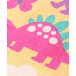 Babyhug Cotton Knit Full Sleeves Night Suit With Dinosaurs Print - Yellow
