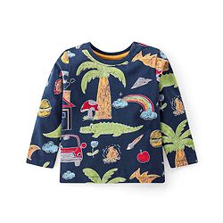 Babyhug Cotton Knit Full Sleeves Night Suit With Animals Print - Navy