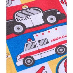 Babyhug Cotton Knit Full Sleeves Night Suit With Vehicles Print - Blue