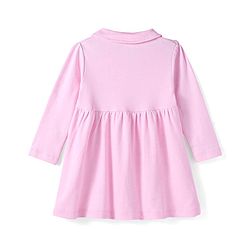 Babyhug Cotton Knit Full Sleeves Peter Pan Collared Frock with  Bloomer & Floral Print - Pink