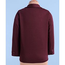 Babyhug Woven Full Sleeves Blazer & T-Shirt with Attached Text Print - Maroon