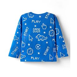 Babyhug Cotton Knit Full Sleeves Night Suit with Text Print - Blue