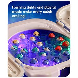 Babyhug Premium  Rechargeable Magnetic Fishing Game Portable Trolly|25 colourful fishes with 2 fish catching rods| C-Type Charging | Music & Lights | Best for Gifting | Made in India-Blue