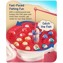 Babyhug Premium  Rechargeable Magnetic Fishing Game Portable Trolly|25 colourful fishes with 2 fish catching rods| C-Type Charging | Music & Lights | Best for Gifting | Made in India-Blue