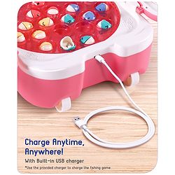 Babyhug Premium  Rechargeable Magnetic Fishing Game Portable Trolly|25 colourful fishes with 2 fish catching rods| C-Type Charging | Music & Lights | Best for Gifting | Made in India-Blue