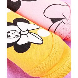 Babyhug Disney Girls Interlock Knit Wash cloth With Minnie Mouse Graphics L 28 x B 28 cm Pack of 3 - Pink & Yellow