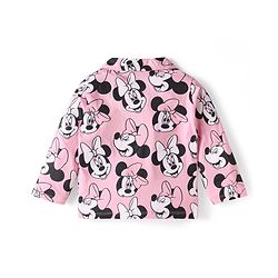 Babyhug Disney Single Jersey Knit Full Sleeves Night Suit with Minnie Mouse Print - Pink