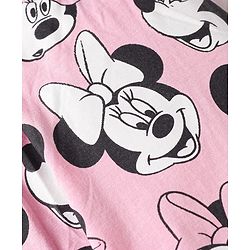 Babyhug Disney Single Jersey Knit Full Sleeves Night Suit with Minnie Mouse Print - Pink