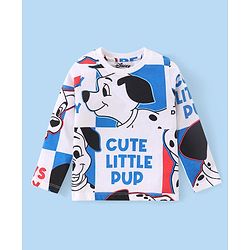 Babyhug Disney Single Jersey Knit Full Sleeves Night Suit With 101 Dalmatian Print - White