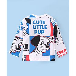 Babyhug Disney Single Jersey Knit Full Sleeves Night Suit With 101 Dalmatian Print - White