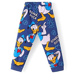Babyhug Disney Single Jersey Full Sleeves Night Suit With Donald Duck Print - Navy Blue