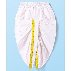Babyhug Cambric Woven Full Sleeves Dhoti Kurta Set with Floral Print - Yellow