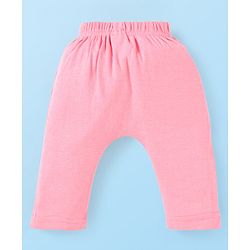 Babyhug Interlock Full Length Diaper Leggings With Floral Print Pack Of 3 - Pink & Lavender
