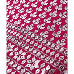 Babyhug Woven Sleeveless Floral Embroidered Top Palazzo Set with Dupatta - Red