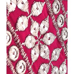 Babyhug Woven Sleeveless Floral Embroidered Top Palazzo Set with Dupatta - Red