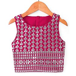 Babyhug Woven Sleeveless Floral Embroidered Top Palazzo Set with Dupatta - Red