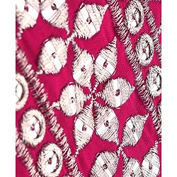Babyhug Woven Sleeveless Floral Embroidered Top Palazzo Set with Dupatta - Red
