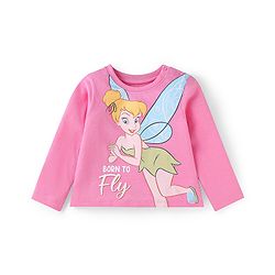 Babyhug Disney Single Jersey Knit Full Sleeves Night Suit With Tinker Bell Graphics - Pink