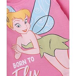 Babyhug Disney Single Jersey Knit Full Sleeves Night Suit With Tinker Bell Graphics - Pink