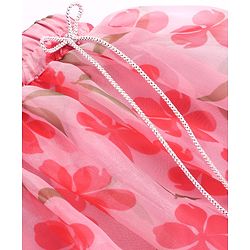 Babyhug Woven Half Puffed Sleeves Floral Printed & Embroidered Choli Lehenga Set with Dupatta - Pink
