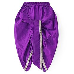 Babyhug Woven Dobby Foil Printed Full Sleeves Kurta Dhoti Set - Purple