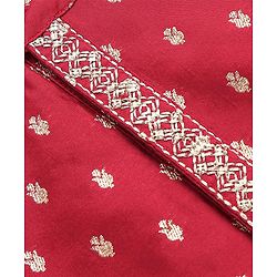 Babyhug Woven Dobby Foil Printed Full Sleeves Kurta Dhoti Set - Red