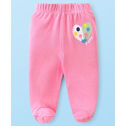 Babyhug Cotton Knit Floral & Sky Printed Footed Leggings Pack of 3 - Yellow White & Pink