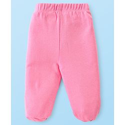 Babyhug Cotton Knit Floral & Sky Printed Footed Leggings Pack of 3 - Yellow White & Pink