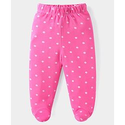 Babyhug Interlock Cotton Knit Bootie Leggings Floral Print Pack of 3 - Pink Purple & White