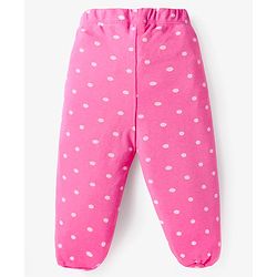 Babyhug Interlock Cotton Knit Bootie Leggings Floral Print Pack of 3 - Pink Purple & White