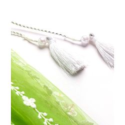 Babyhug Woven Three Fourth Sleeves Floral & Sequin Embroidered Ethnic Dress - Limegreen