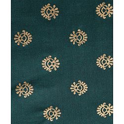 Babyhug Woven Full Sleeves Kurta Dhoti Set With Floral Foil Print - Dark Green