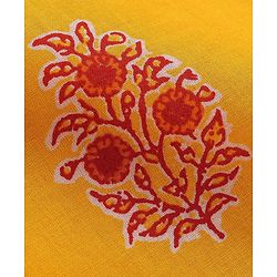 Babyhug Cambric Woven Full Sleeves Floral Printed Kurta Dhoti Set - Mustard & Maroon