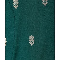 Babyhug Woven Brocade Foil Printed Full Sleeves Kurta Dhoti Set - Dark Green