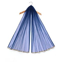 Babyhug Woven Sleeveless Top Palazzo & Dupatta Set with Sequin Embroidery - Navy Blue