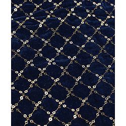 Babyhug Woven Sleeveless Top Palazzo & Dupatta Set with Sequin Embroidery - Navy Blue