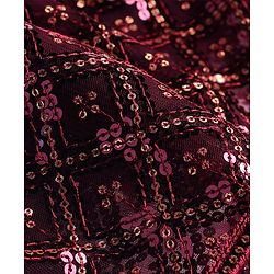 Babyhug Woven Cap Sleeves Sequin Embroidered Ethnic Dress - Magenta