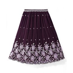Babyhug Crepe Silk Pleated Sequinned Embroidered Choli & Lehenga Set with Detachable Full Sleeves - Wine