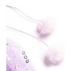 Babyhug Net Woven Sleeveless Singlet Sleeves Sequinned Floral Embroidered Lehenga Choli & Dupatta Set- Lilac