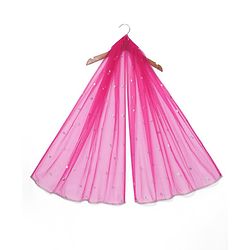 Babyhug Woven Flutter Sleeves Sequin Embroidered Choli Lehenga & Dupatta Set with Tassle Detailing - Fuschia