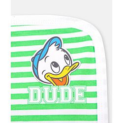Babyhug Disney Interlock Knit Wash cloth With Donald Duck Graphics L 29 x B 29 cm Pack of 3 - Red Blue & Green