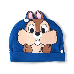Babyhug Disney Interlock Knit Cap Mittens & Booties With Chip n Dale Applique & 3D Ear Detailing - Navy Blue