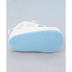 Cute Walk by Babyhug Booties With Velcro Closure & Dino Print - Blue & White