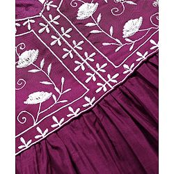 Babyhug Woven Three Fourth Sleeves Floral Embroidery at Yoke  Kurti Palazzo Set with Dupatta - Wine