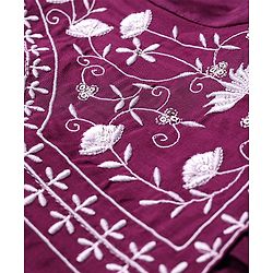Babyhug Woven Three Fourth Sleeves Floral Embroidery at Yoke  Kurti Palazzo Set with Dupatta - Wine