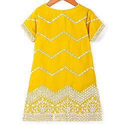 Babyhug Georgette Woven Half Sleeves   Embroidered Kurti Gharara Co-Ord Set with Dupatta - Yellow