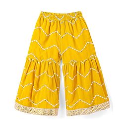 Babyhug Georgette Woven Half Sleeves   Embroidered Kurti Gharara Co-Ord Set with Dupatta - Yellow