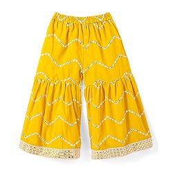 Babyhug Georgette Woven Half Sleeves   Embroidered Kurti Gharara Co-Ord Set with Dupatta - Yellow