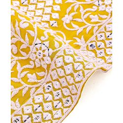 Babyhug Georgette Woven Half Sleeves   Embroidered Kurti Gharara Co-Ord Set with Dupatta - Yellow