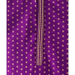 Babyhug Woven Full Sleeves Foil Printed Kurta Pyjama Set - Purple